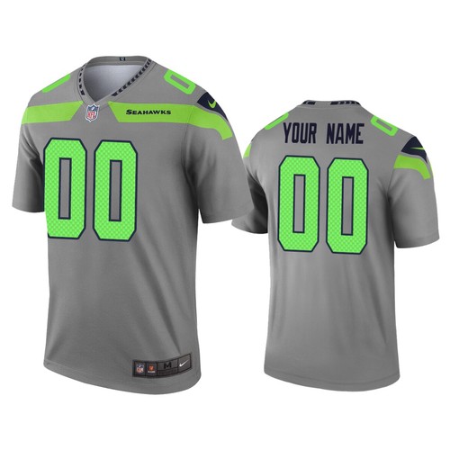 Maillot NFL Seattle Seahawks Personnalisé Gris 2020 Legend